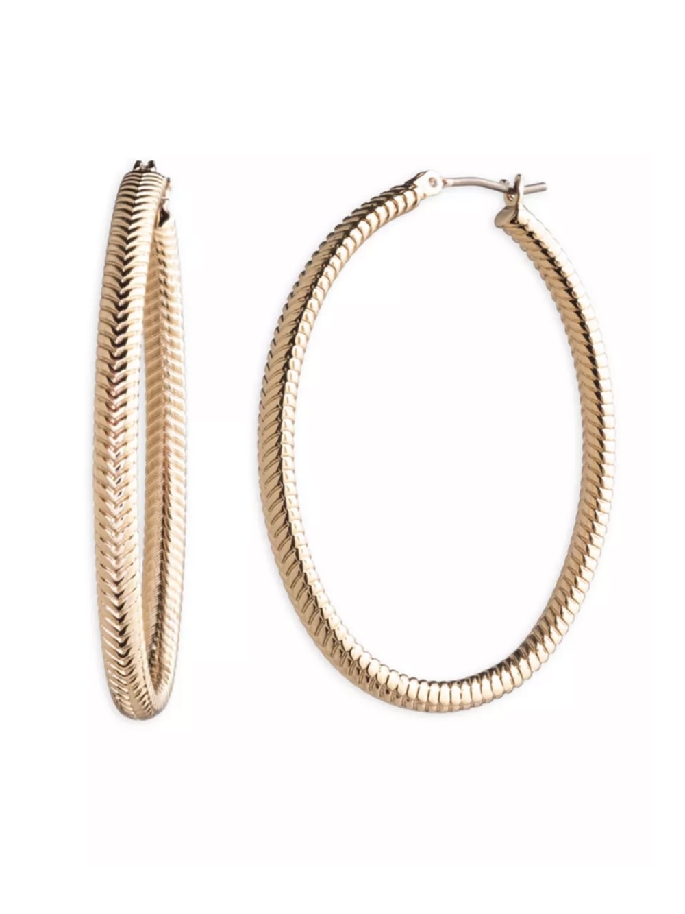 Lauren Ralph Lauren Textured Gold-Tone Large Hoop Earrings